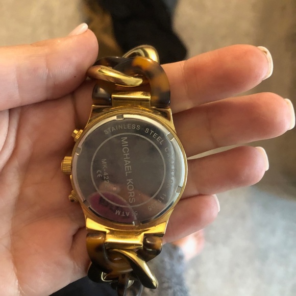 Tortoise shell/ gold links Michael Kors watch